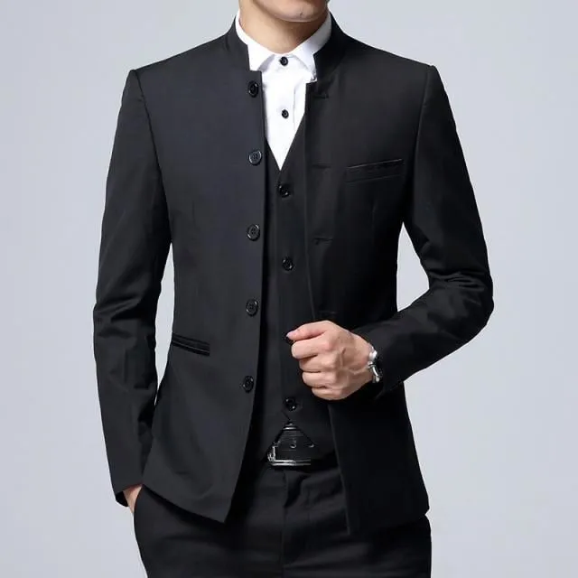 Men's slim fit suit with waistcoat