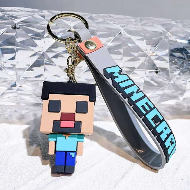 Stylish keychain with game theme characters from Minecraft