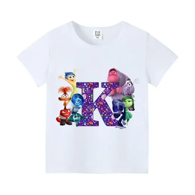 T-shirt enfant à manches courtes avec impression de lettres et personnages du film Vice-Versa 2 - Inside Out 2