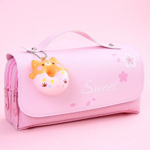 Cute kawaii penal with large capacity for girls, office supplies, students and school supplies