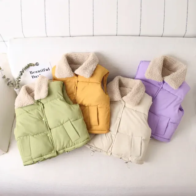 Children's trendy and warm armless vest for boys and girls for spring, autumn and winter