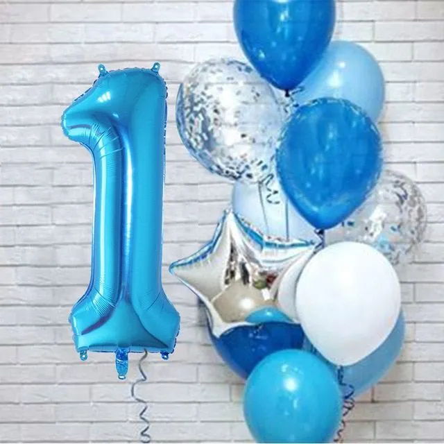 Sada balónov na oslavu vo viacerých farbách, balóny na narodeniny a výročie