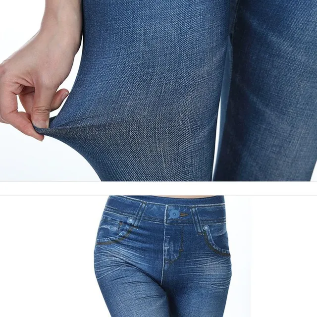 Damskie wyszczuplające legginsy jeansowe