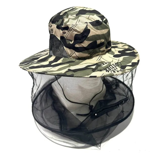 Składana czapka outdoorowa unisex z siatką przeciw owadom - 3 kolory