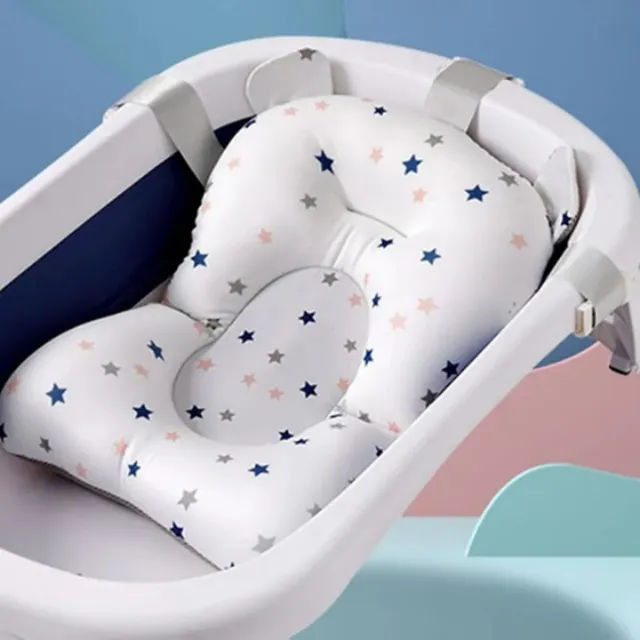 Support for children's swimming with an anti-slip pillow and a foldable bathtub for newborns