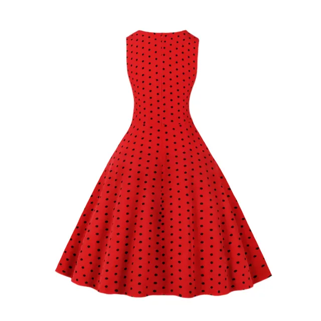 Women's retro summer dress with polka dots