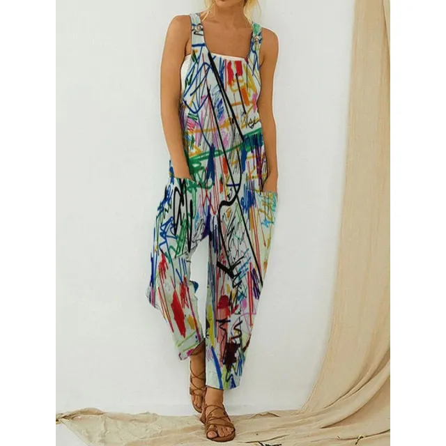 Ladies summer jumpsuit with pattern