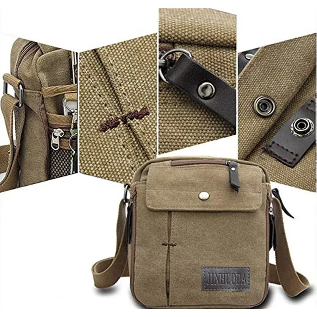 Practical canvas bag over shoulder with more floors