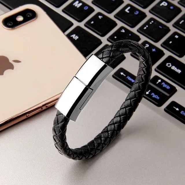 Wristband with USB charging cable