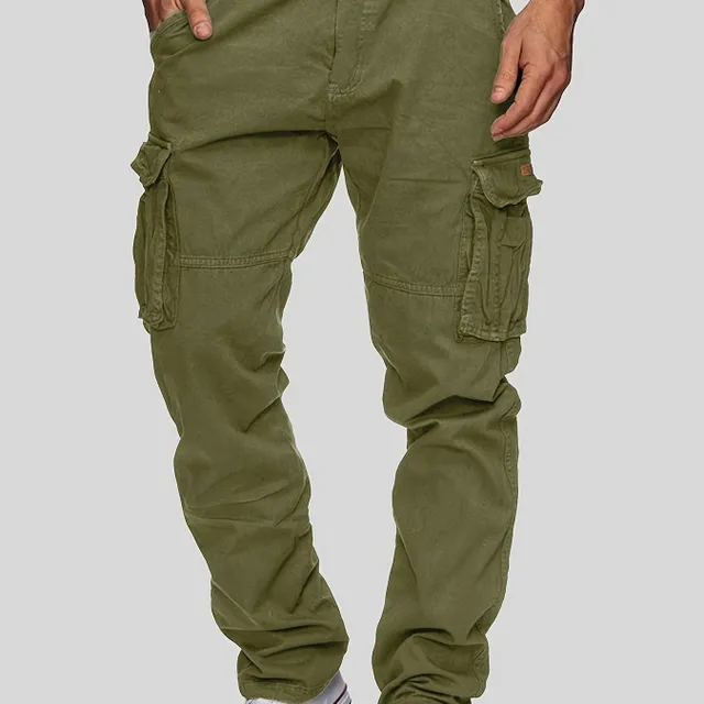 Men's cargo pants made of solid cotton with multiple pockets for every wear, to work and outdoors