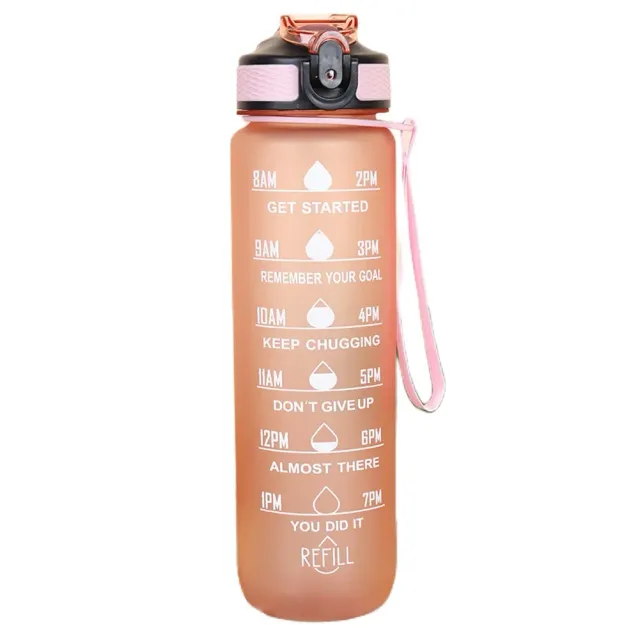 1000ml Water bottle - Motivating sports bottle with drink