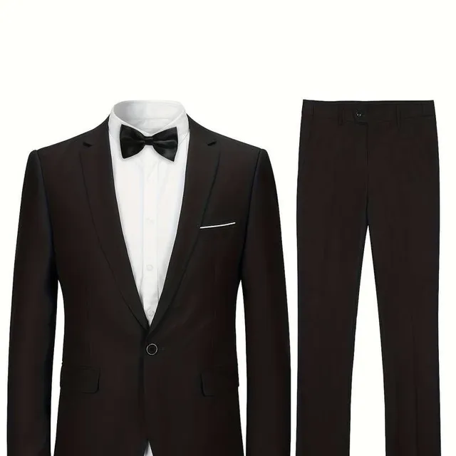 Formal men's suit 1 button jacket + pants for business dinner, wedding, party