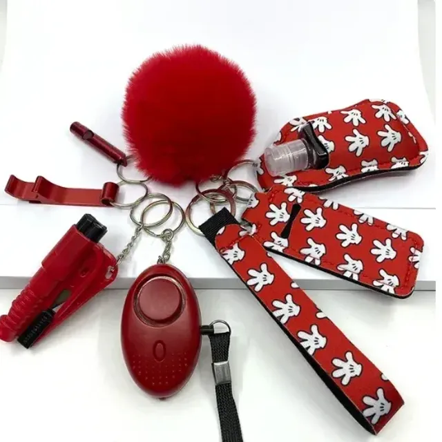 Set of keychains for self-defense women - different colors and designs