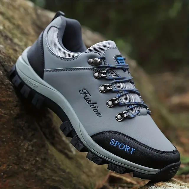Men's waterproof hiking shoes, laced comfortable non-slip sneakers for men for all seasons - outdoor, hiking, trekking