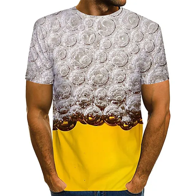 Men's T-shirt with 3D print for beer lovers