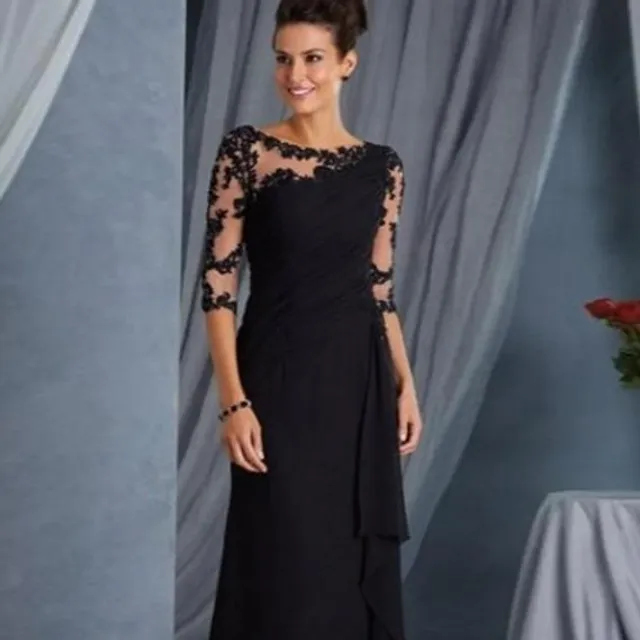 Elegantní dámské šaty s dlouhým rukávem a kulatým výstřihem Semi