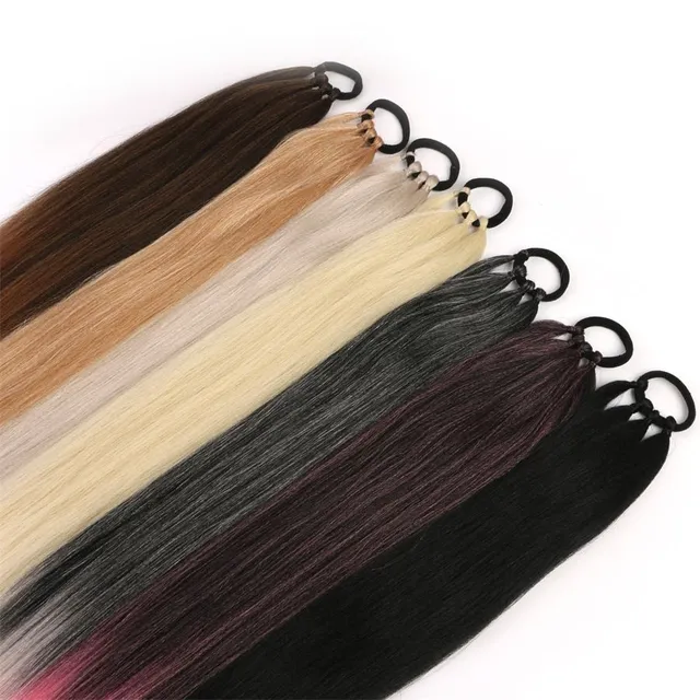 Synthetic hair strands to thicken or lengthen the hairstyle