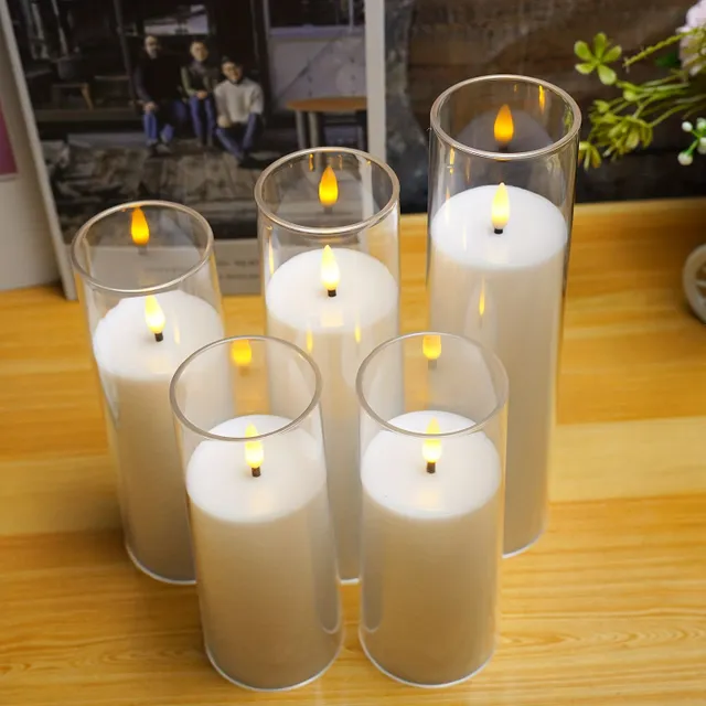 Dancing flames without risk: LED candle with remote control and timer (white) (d2.3"x5"5"6"7") - Christmas, Halloween, wedding