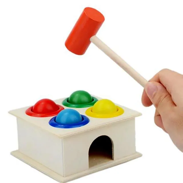 Wooden toy with hammer