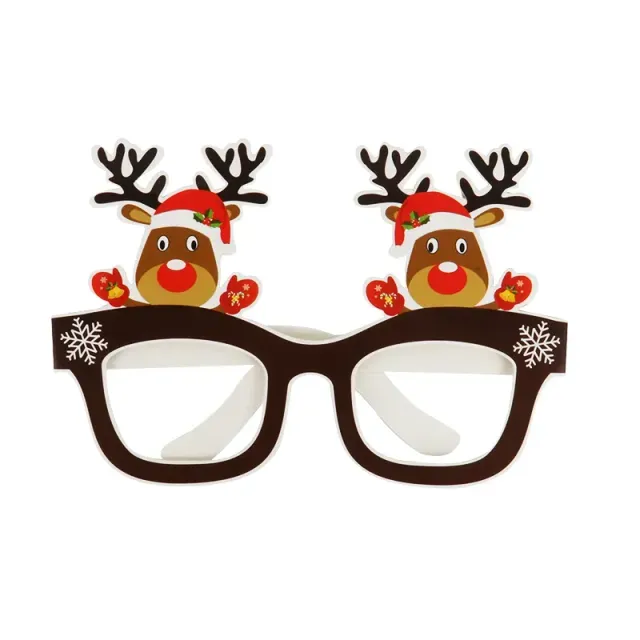 9pcs Christmas props into a photo booth with Santa Claus motifs, Christmas tree and glasses