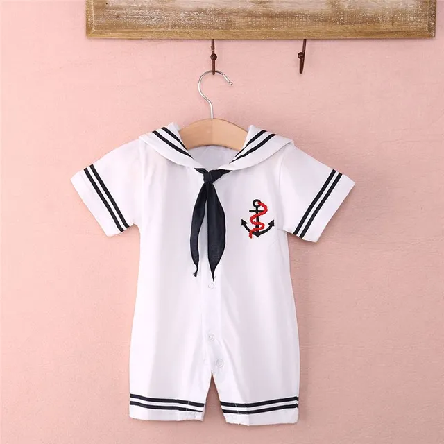 Baby sailor jumpsuit - White