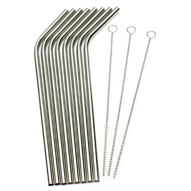 Stainless steel drinking straw - 8 pcs