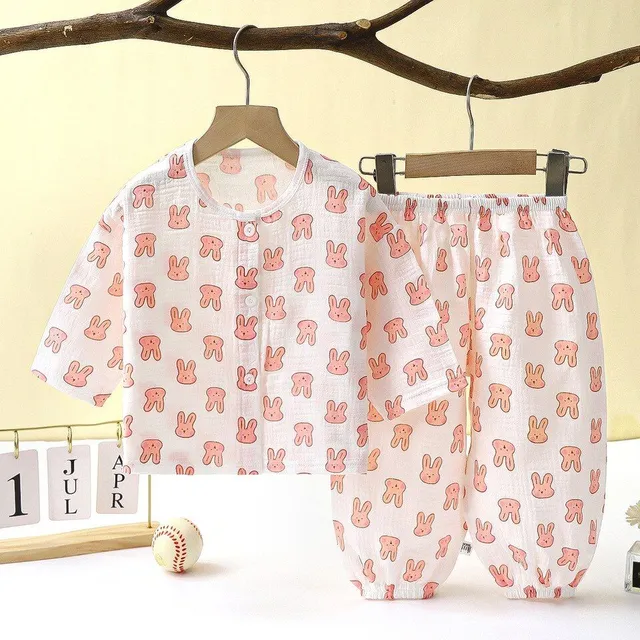 Kids set of cute classic pajamas with printing - more variants