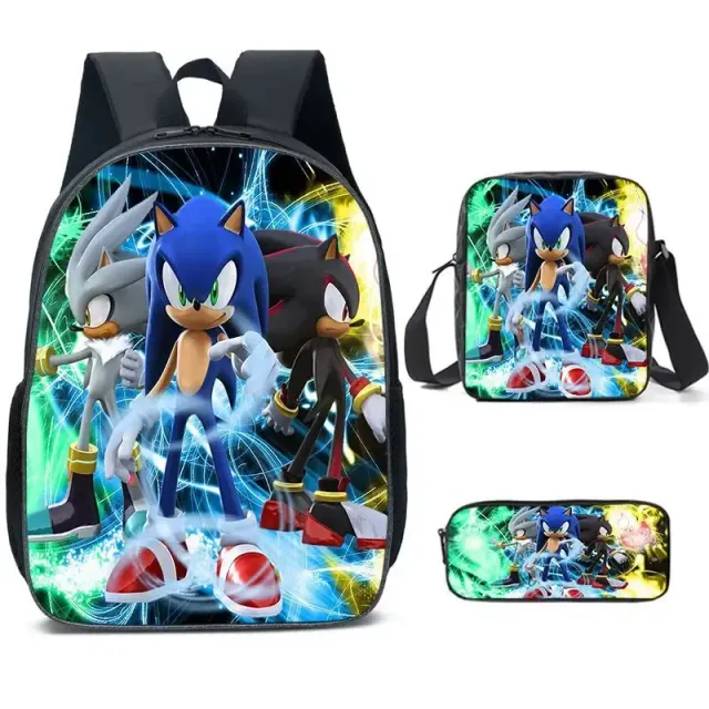 Children's school set with prints in Sonic themes