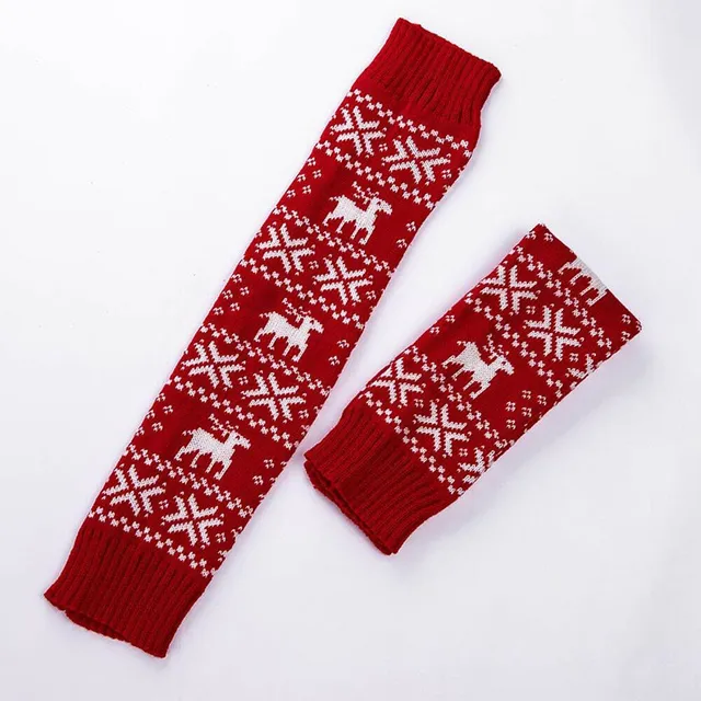 Women's Clothing Winter leg warmers above knees with reindeer