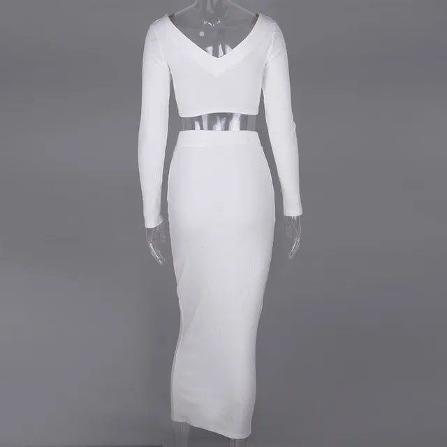 Elegantný dámsky set s dlhou sukňou