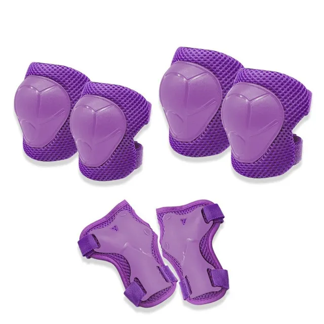 Kids original colourful modern knee and hand pads for roller skating Purple