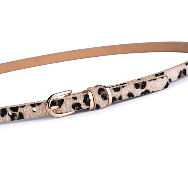 Women's Leather Belt Theom 90cm 1-5-leopard-white