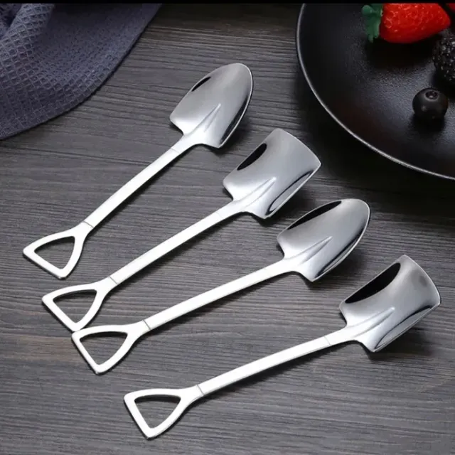 4 pieces Creative teaspoons Minilopats Stainless Retro High quality Desert teaspoons