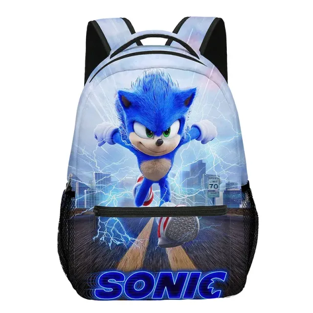 Children's trendy school backpack with the theme of the favorite hedgehog Sonic