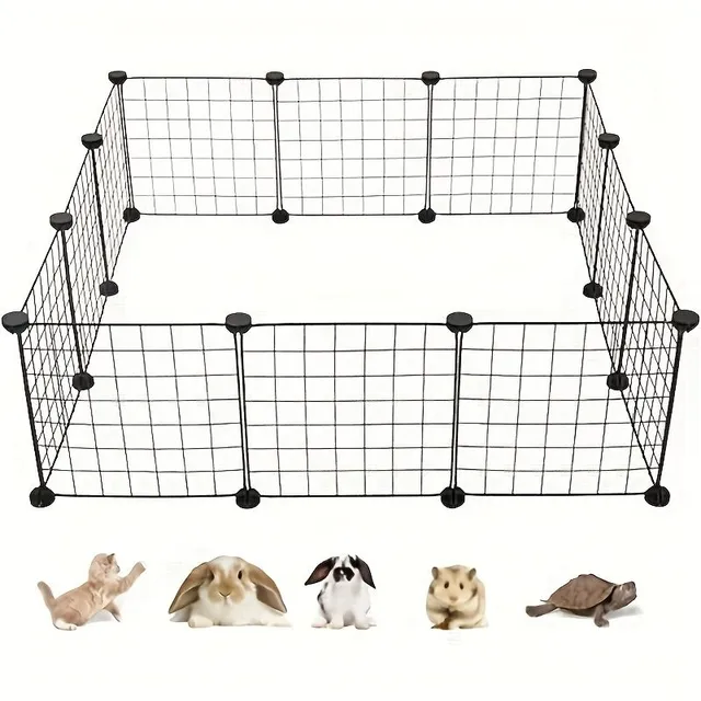 12 Pieces Pet Playpen, Petl Cage Internal Portable Metal Wire Yard Fence Pro Dog Kotec Krátky Plot Stan