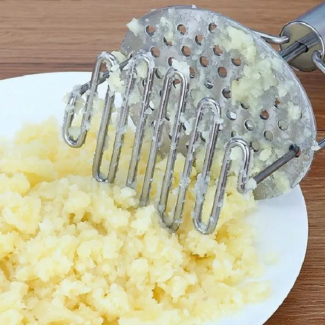 Stainless steel kitchen masher for potatoes