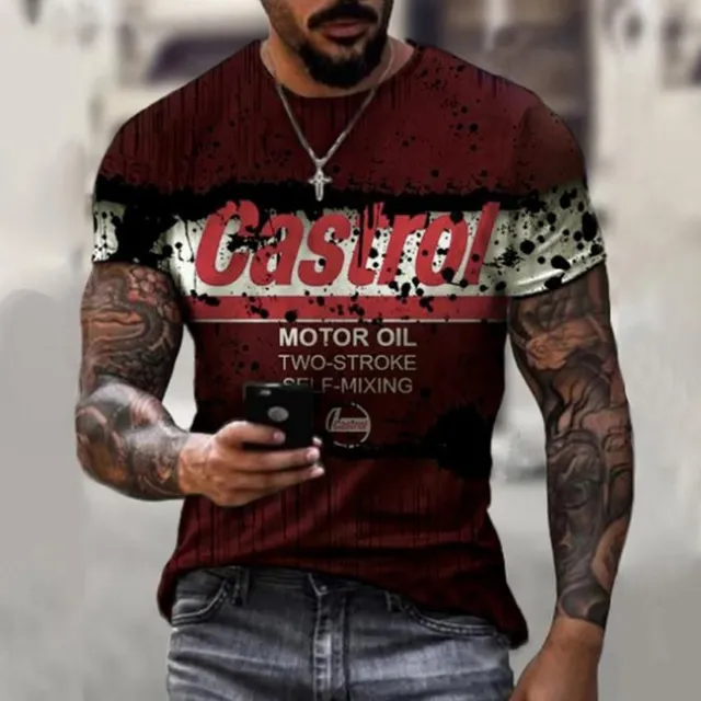 Men's short sleeve T-shirt with print - Racing