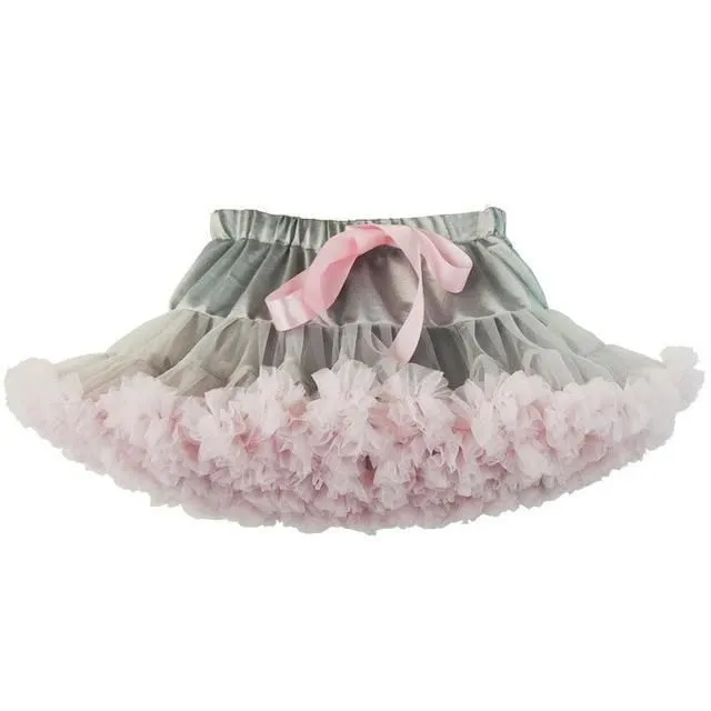 Girl's tulle skirt with ruching