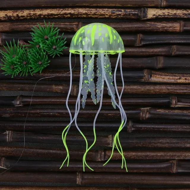 Silicone jellyfish into the aquarium