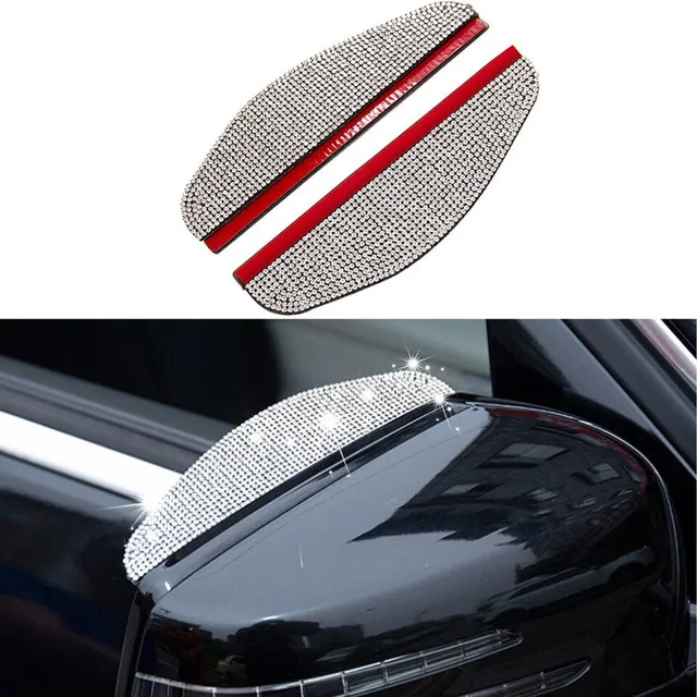 Eddy luxury rain shade with rhinestones for rear-view mirrors