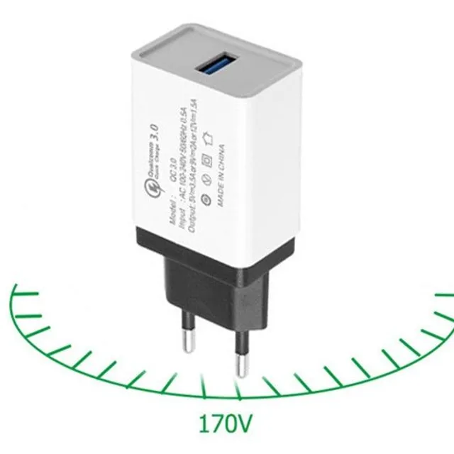 Adaptor USB de încărcare rapidă - 3 culori