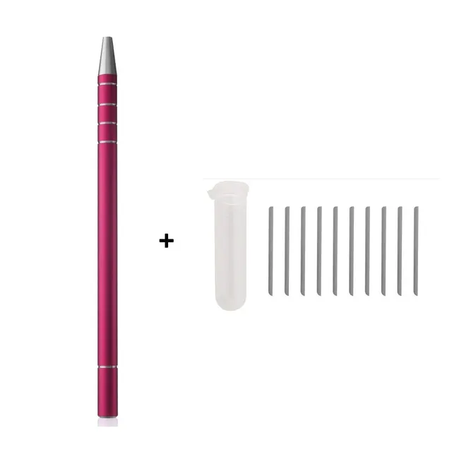 Pen pentru par cu lama pentru ornamente de ras rose-red