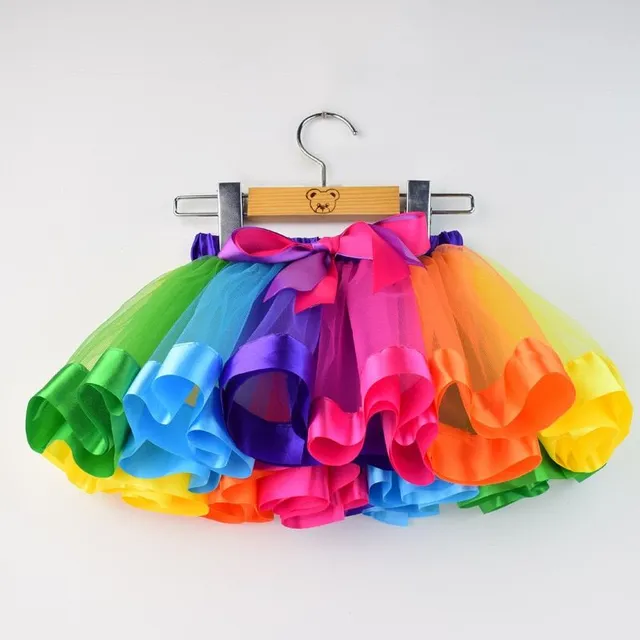 Girls Rainbow Dance Fluffy Skirt