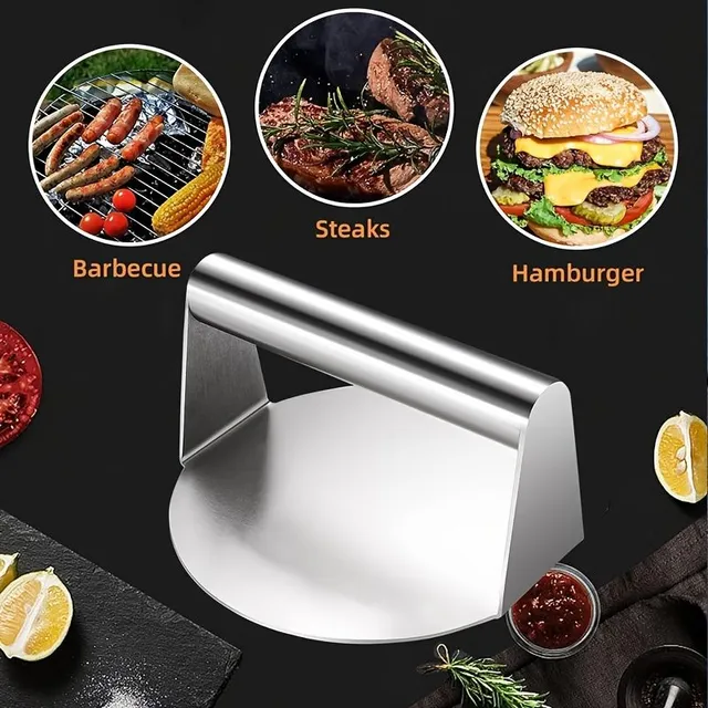 Ultra Lisovací Set na Hamburgery 3v1: Profesionální burgerovač, grilovací špachtle, nerezový shaker na koření