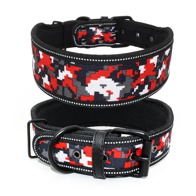 Padded wide reflective collar for dogs