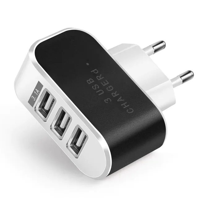 Mains charging adapter 3 USB ports