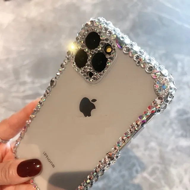 Luxury rhinestone decorated cover for Iphone