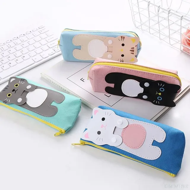 School cute writing case - Kawaii pussy