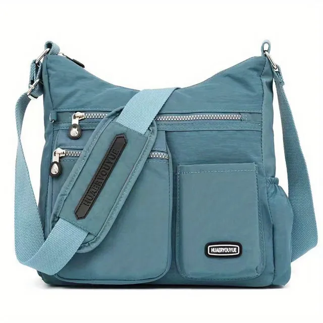 Women's bag Messenger made of durable nylon with multizip cross strap on the shoulder, ideal for work