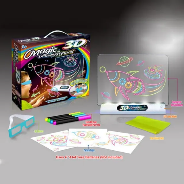 3D Pisanie Drawing Pad Magic Drawing Pad z LED Pisanie Board Oświetlona